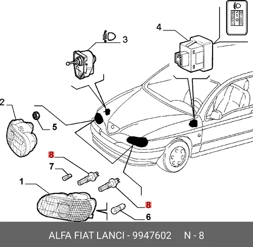 Автолампа LANCIA 9947602