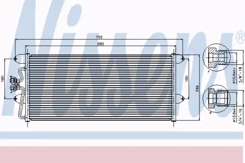 Радиатор кондиционера (конденсатор) NISSENS 94307
