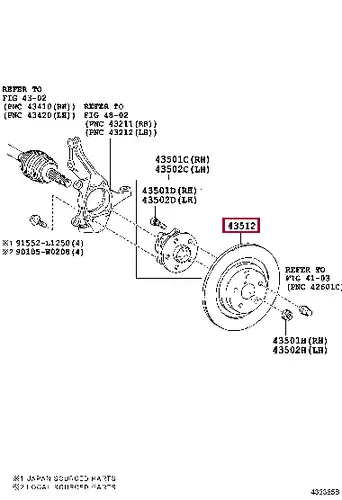 Тормозной диск TOYOTA / LEXUS 435120F030