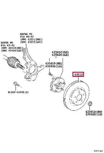 Тормозной диск TOYOTA / LEXUS 4351212670