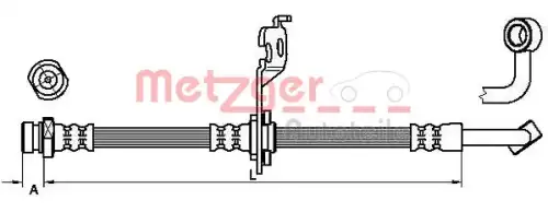 шланг тормозной перед. Kia 4110452 METZGER