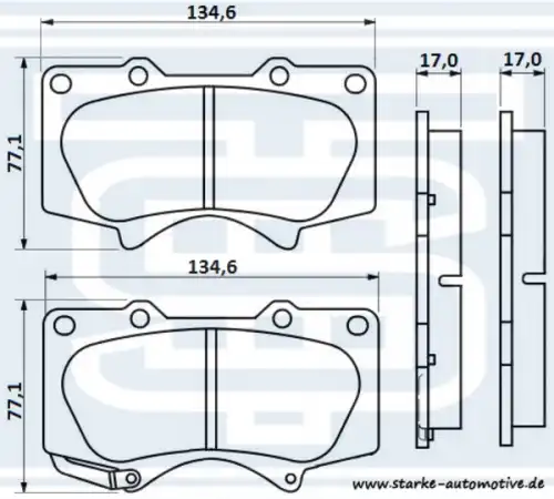 Тормозные колодки дисковые STARKE 179801
