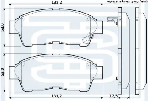 Тормозные колодки дисковые STARKE 179856