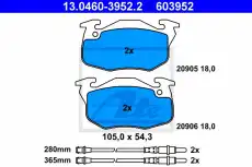 Тормозные колодки дисковые ATE 13.0460-3952.2