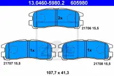 Тормозные колодки дисковые ATE 13.0460-5980.2