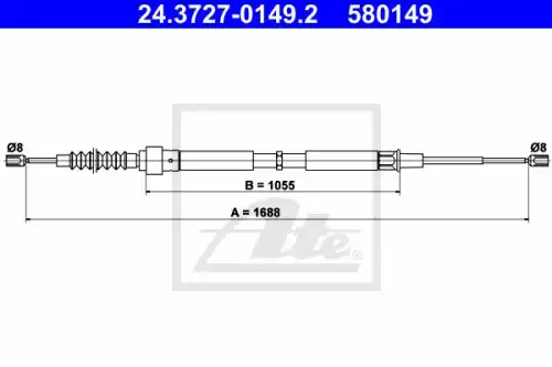 Трос ручного тормоза ATE 24.3727-0149.2