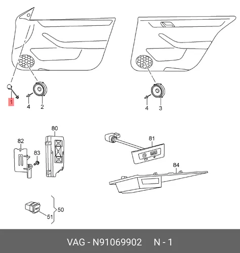 N 91069902 Винт со скр.цил.гол.,внут.TORX VAG