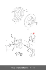 Тормозные колодки дисковые VAG 5Q0 698 451 M
