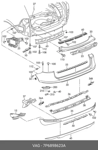  КОМПЛЕКТ КРЕПЕЖА 7P6898623A VAG