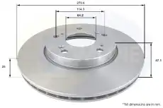 Тормозной диск COMLINE ADC0550V вентилируемый , передняя ось