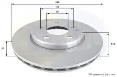 Тормозной диск COMLINE ADC1641V вентилируемый , передняя ось