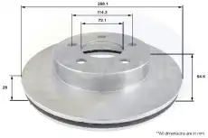 Тормозной диск COMLINE ADC2301V вентилируемый , передняя ось