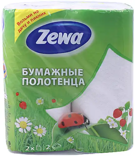 ПОЛОТЕНЦА БУМ.ZEWA 2СЛ.ТИСН.ПЕРФ.КАРТ.ВТУЛК.2РУЛ.БЕЛЫЕ 4605331034302