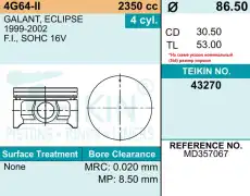 Поршень TEIKIN 1шт 43270 STD