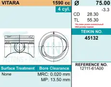 Поршень TEIKIN 1шт 45132 STD