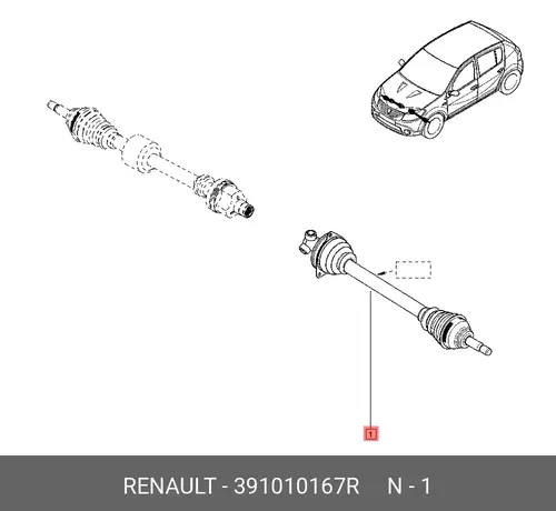ПРИВОД ПЕРЕД ЛЕВ 391010167R RENAULT