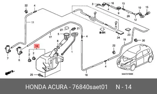БАЧОК ОМЫВАТЕЛЯ 76840SAET01 HONDA