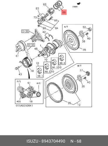 Кольца поршневые ISUZU 8943704490
