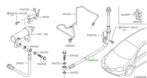 ШЛАНГ СЦЕПЛЕНИЯ 308558H800 NISSAN