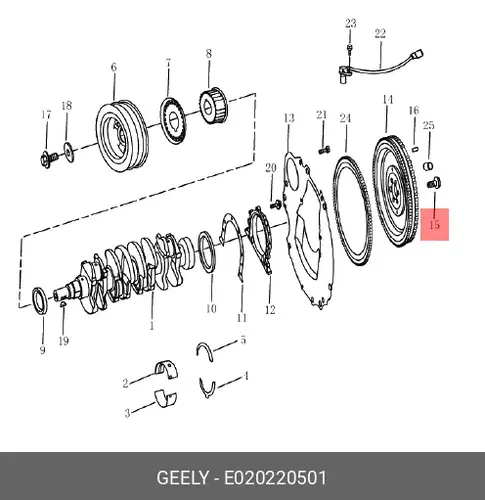  БОЛТ МАХОВИКА (479Q) E020220501 GEELY