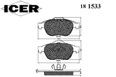 Тормозные колодки дисковые ICER 181533