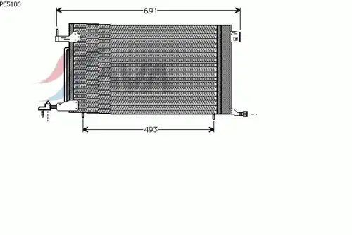 Радиатор кондиционера (конденсатор) AVA PE5186