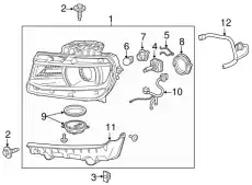 Кронштейн FL фары Camaro 23187859 GM