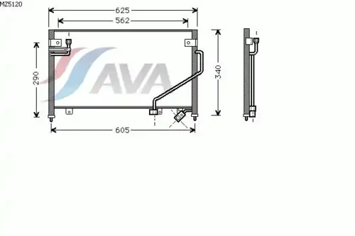 Радиатор кондиционера (конденсатор) AVA MZ5120