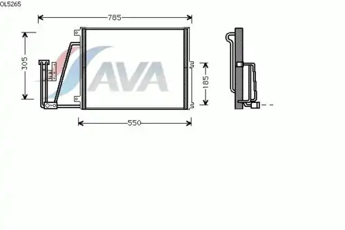 Радиатор кондиционера (конденсатор) AVA OL5265