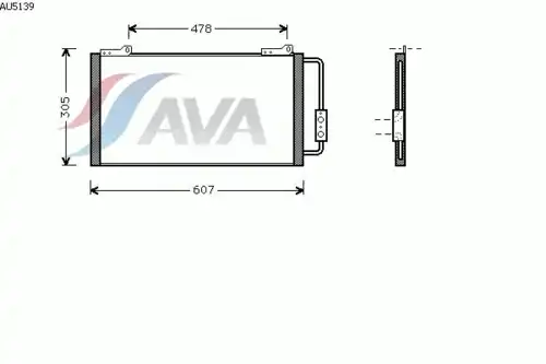 Радиатор кондиционера (конденсатор) AVA AU5139