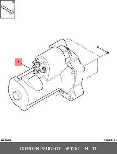 Стартер PSA 5802 FD