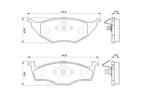 Тормозные колодки дисковые передняя ось BOSCH 0 986 424 502