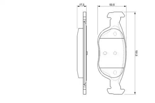 Тормозные колодки дисковые передняя ось BOSCH 0 986 424 544