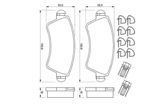 Тормозные колодки дисковые BOSCH 0 986 424 801