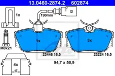 Тормозные колодки дисковые ATE 13.0460-2874.2