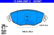 Тормозные колодки дисковые ATE 13.0460-3987.2