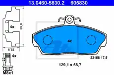 Тормозные колодки дисковые ATE 13.0460-5830.2