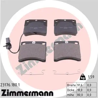 Тормозные колодки дисковые передняя ось ZIMMERMANN 23176.180.1