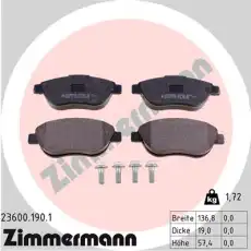 Тормозные колодки дисковые передняя ось ZIMMERMANN 23600.190.1