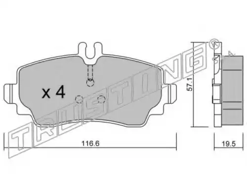 Тормозные колодки дисковые передняя ось TRUSTING 319.1