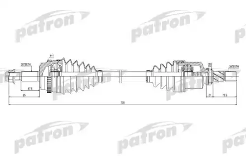 Вал приводной в сборе PATRON PDS0431