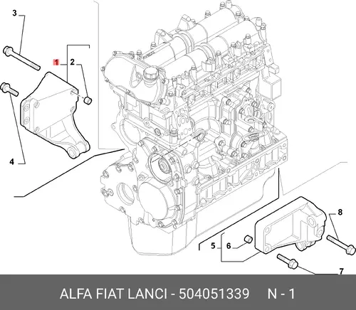 Кронштейн ДВС 504051339 FIAT