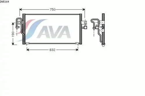 Радиатор кондиционера (конденсатор) AVA DN5164