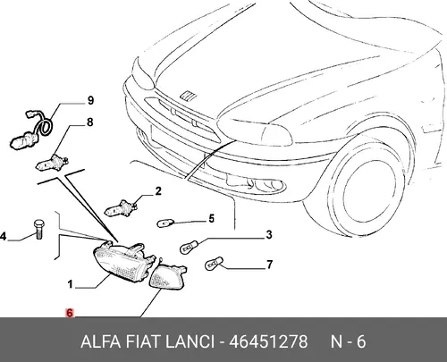Фара FIAT 46451278