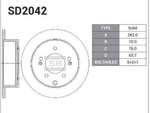 Тормозной диск SANGSIN SD2042