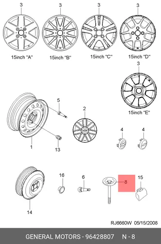  БОЛТ М10 96428807 GM