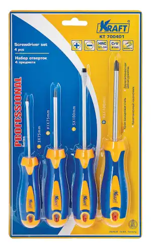 ОТВЕРТКИ 4 ПРЕДМЕТА KRAFT 700401 KT700401