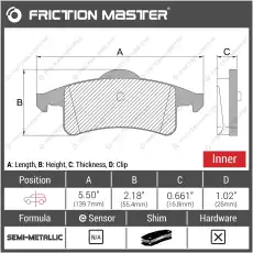 Тормозные колодки дисковые FRICTION MASTER MKD791