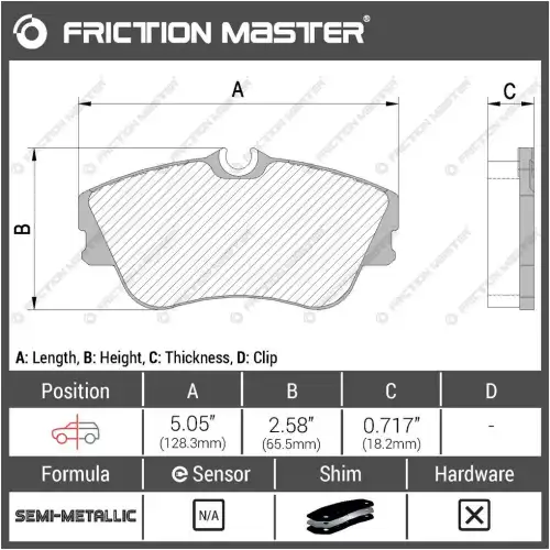 Тормозные колодки дисковые FRICTION MASTER MKD638