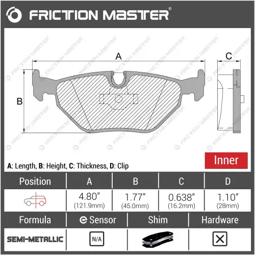 Тормозные колодки дисковые FRICTION MASTER MKD1239